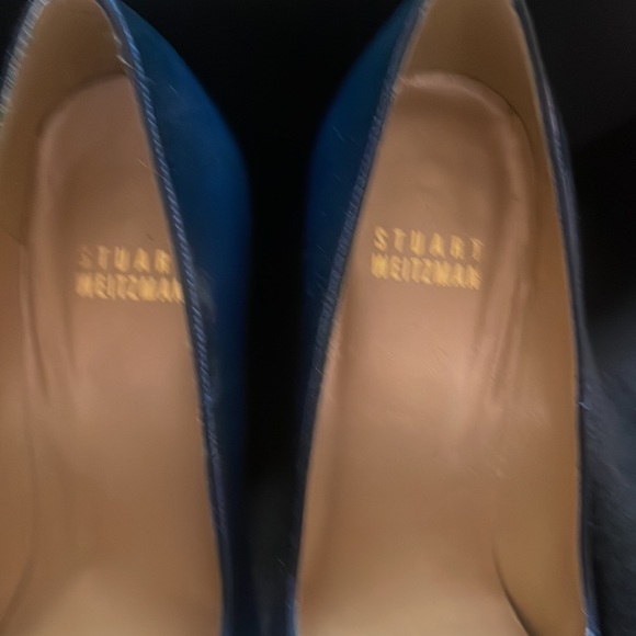 Stuart Weitzman Blue Patent Leather Bow Accents Pumps Size 6 (Usa Size) - Picture 6 of 12